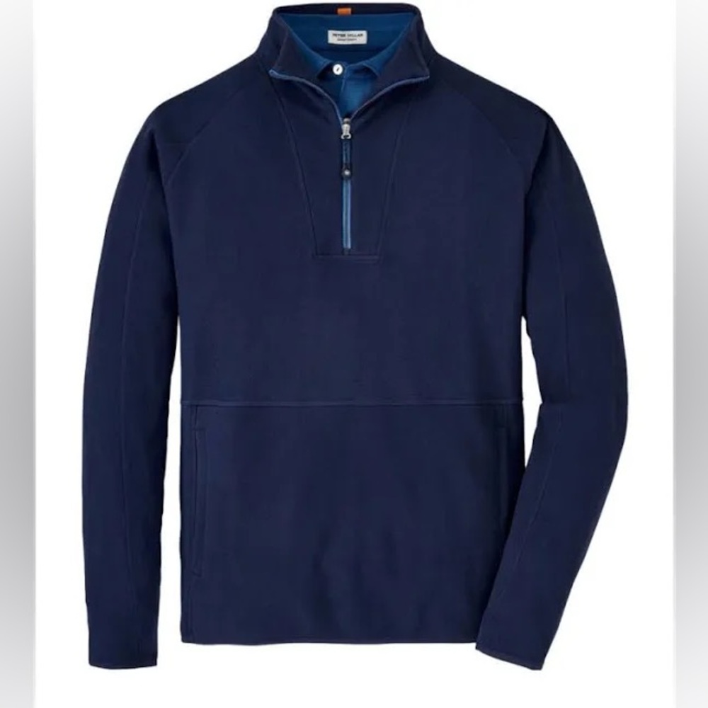 Peter Millar Navy‎ Blue Thermal Flow Micro Fleece Half-Zip Mens size XL